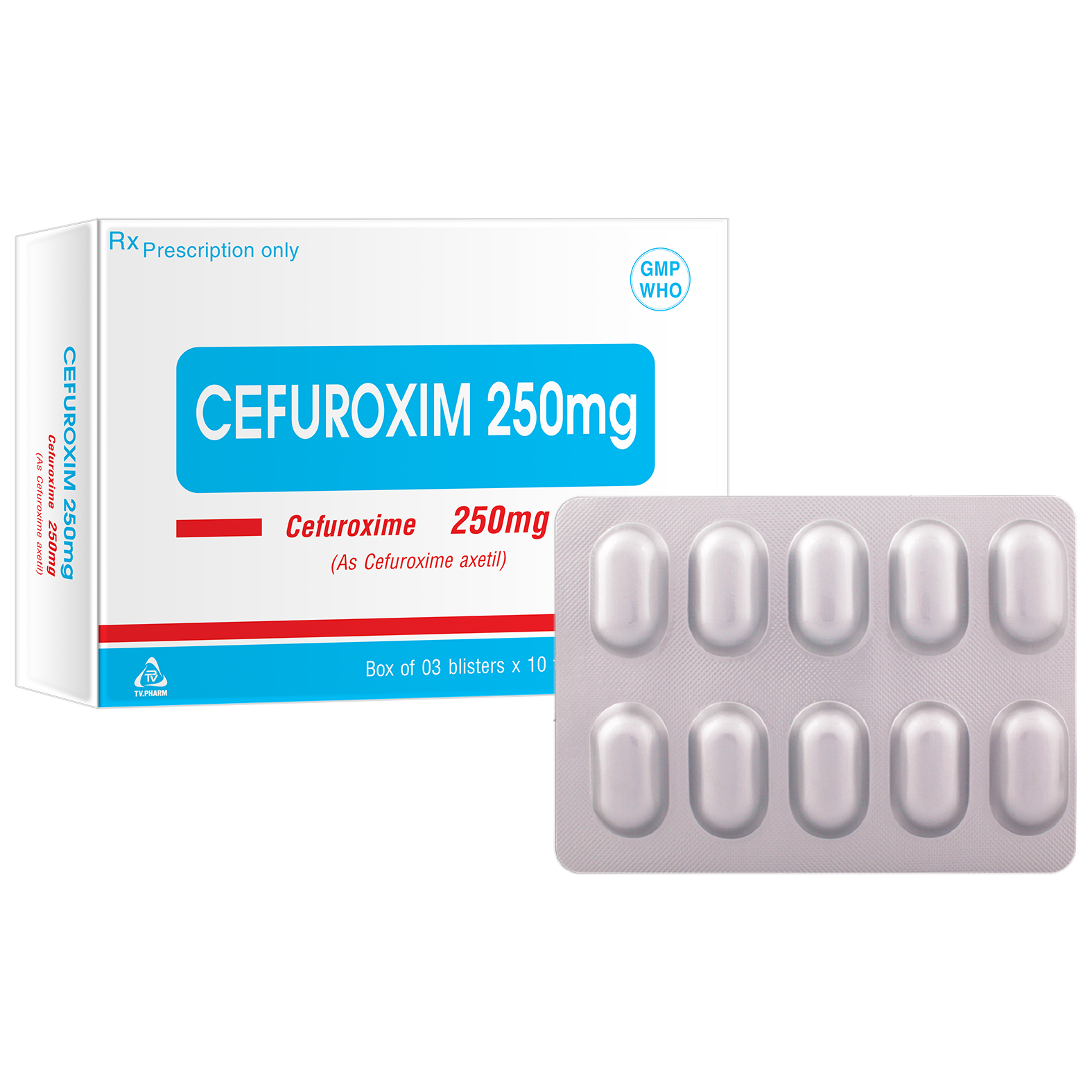 Viên nén bao phim Cefuroxim 250mg V/10, H/30
